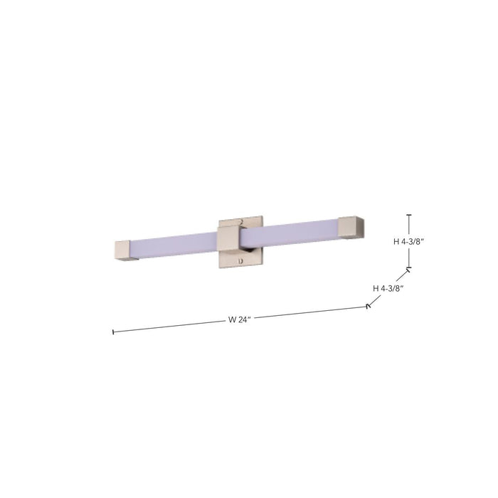 SATCO/NUVO Brightwyn 24 Inch LED Vanity 26W 2100Lm 3000K 90 CRI 120V Brushed Nickel Finish (62-2641)