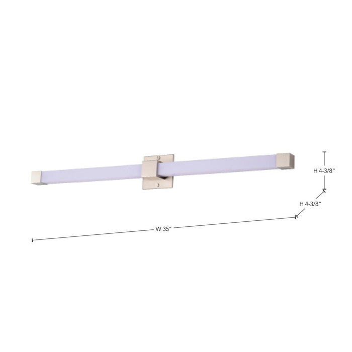 SATCO/NUVO Brightwyn 35 Inch LED Vanity 39W 3200Lm 3000K 90 CRI 120V Brushed Nickel Finish (62-2642)