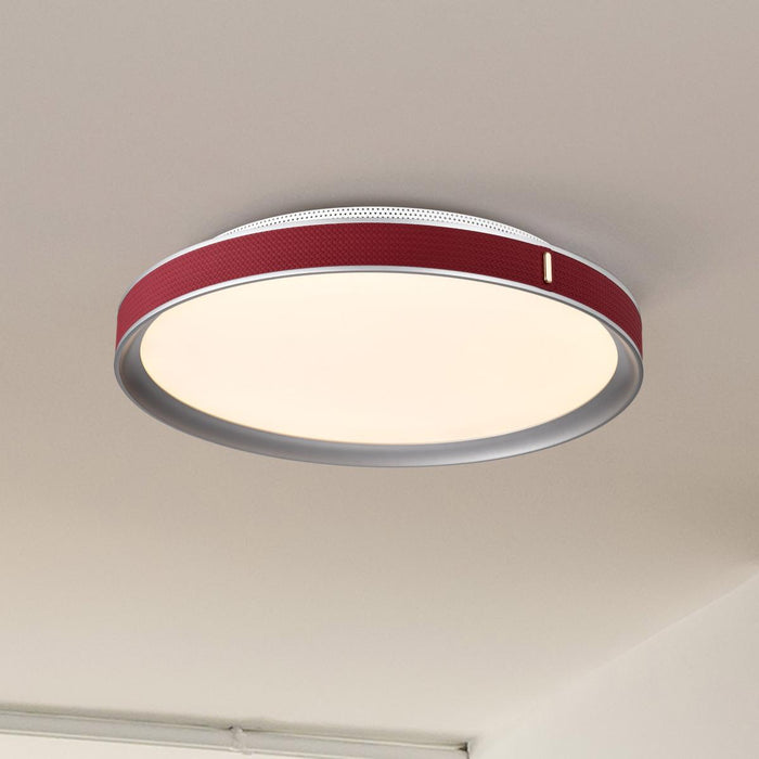 SATCO/NUVO Bandon 20 Inch LED Flush Mount Gray With Red Wrap Acrylic Lens (62-3012)