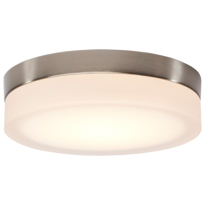 SATCO/NUVO PI 9 Inch LED Flush Mount Brushed Nickel Finish Frosted Etched Glass CCT Selectable 120V (62-558)