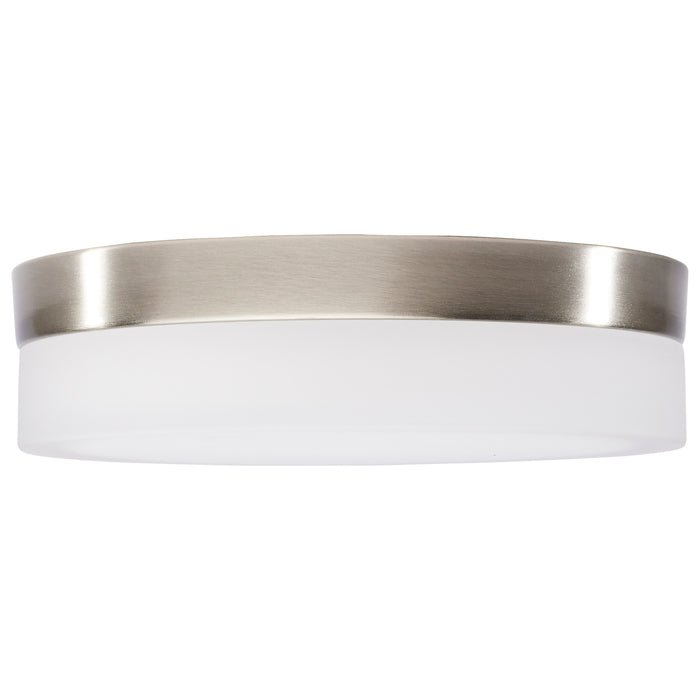 SATCO/NUVO PI 9 Inch LED Flush Mount Brushed Nickel Finish Frosted Etched Glass CCT Selectable 120V (62-558)