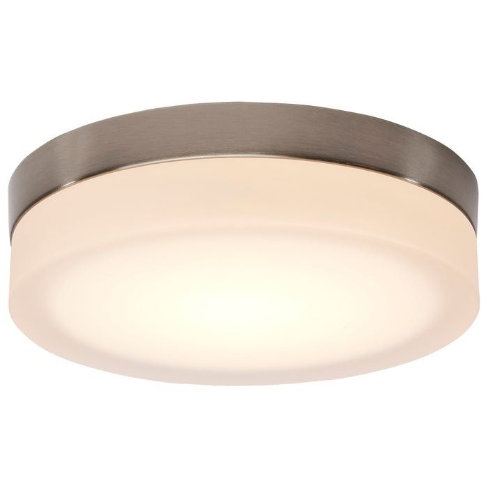 SATCO/NUVO PI 9 Inch LED Flush Mount Brushed Nickel Finish Frosted Etched Glass CCT Selectable 120V (62-558)