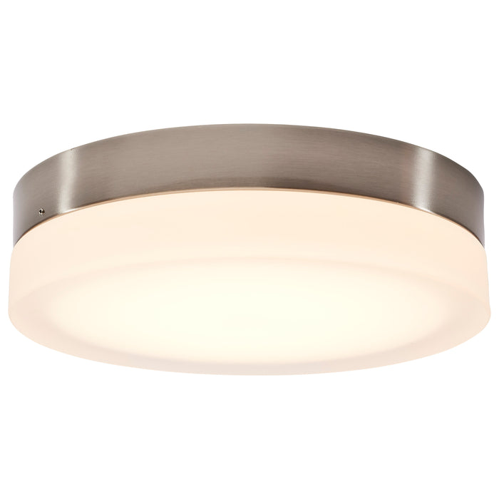 SATCO/NUVO PI 11 Inch LED Flush Mount Brushed Nickel Finish Frosted Etched Glass CCT Selectable 120V (62-559)