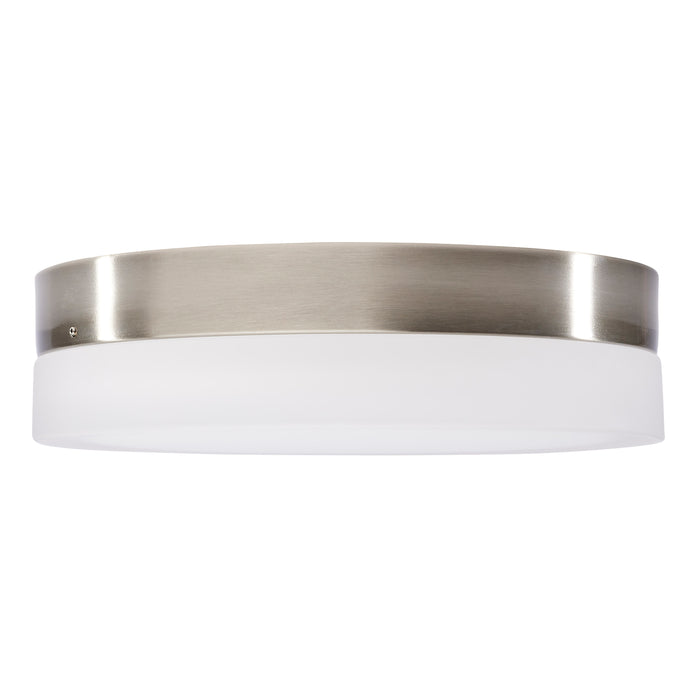 SATCO/NUVO PI 11 Inch LED Flush Mount Brushed Nickel Finish Frosted Etched Glass CCT Selectable 120V (62-559)