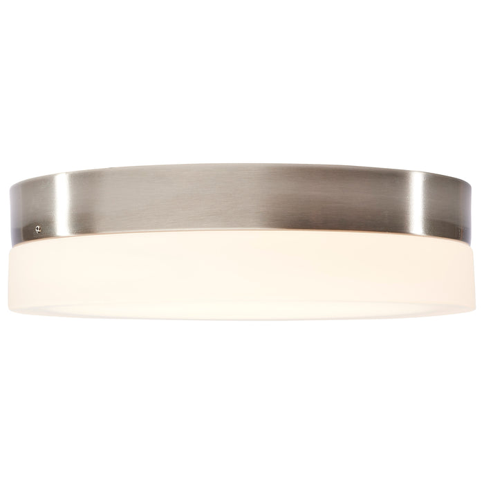 SATCO/NUVO PI 11 Inch LED Flush Mount Brushed Nickel Finish Frosted Etched Glass CCT Selectable 120V (62-559)