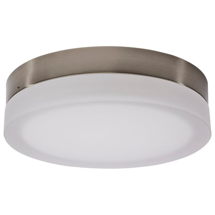 SATCO/NUVO PI 11 Inch LED Flush Mount Brushed Nickel Finish Frosted Etched Glass CCT Selectable 120V (62-559)
