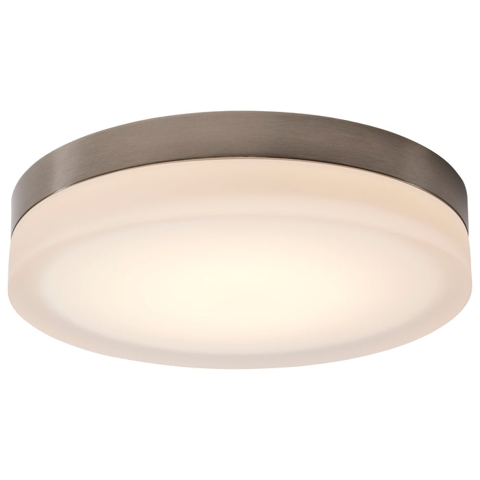 SATCO/NUVO PI 14 Inch LED Flush Mount Brushed Nickel Finish Frosted Etched Glass CCT Selectable 120V (62-560)
