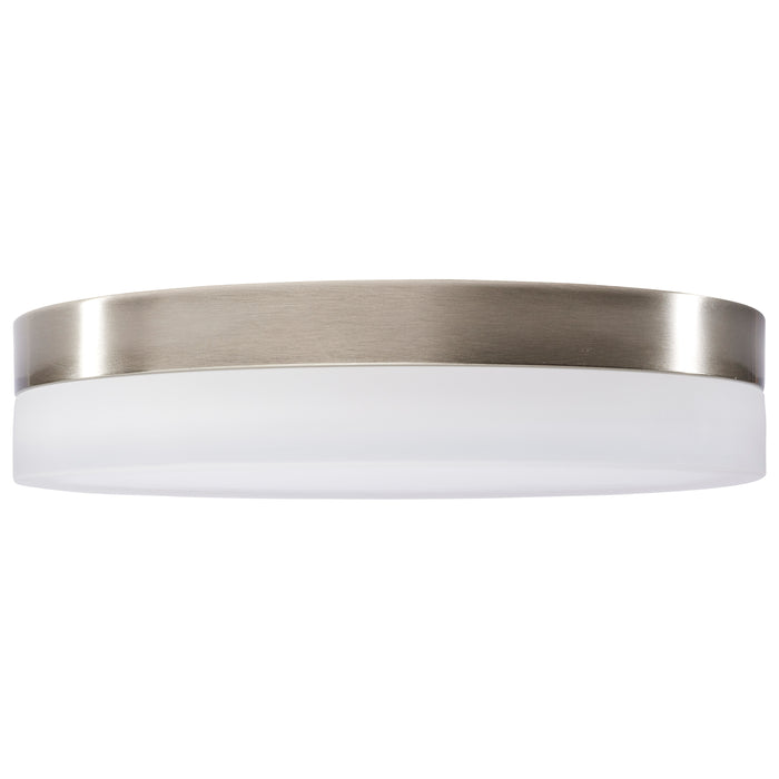 SATCO/NUVO PI 14 Inch LED Flush Mount Brushed Nickel Finish Frosted Etched Glass CCT Selectable 120V (62-560)
