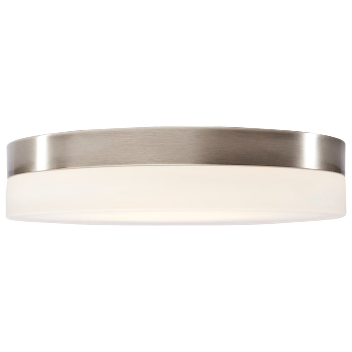 SATCO/NUVO PI 14 Inch LED Flush Mount Brushed Nickel Finish Frosted Etched Glass CCT Selectable 120V (62-560)