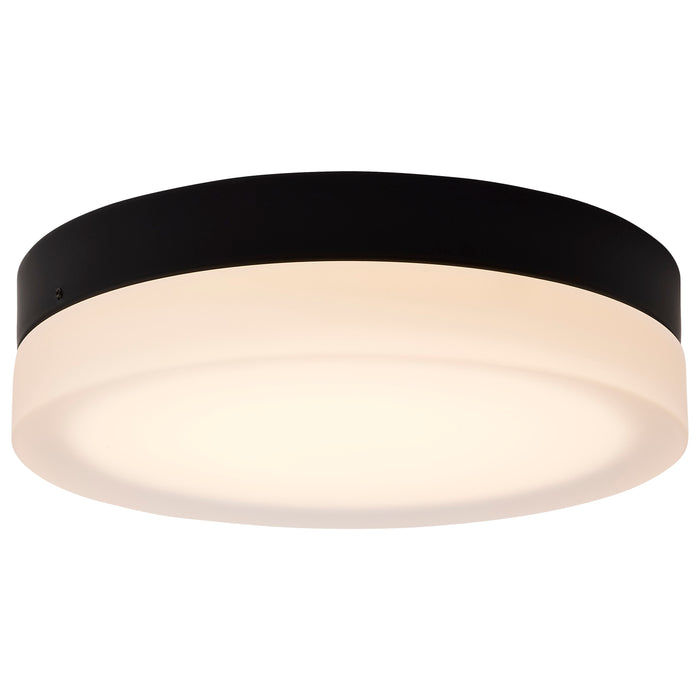 SATCO/NUVO PI 11 Inch LED Flush Mount Black Finish Frosted Etched Glass CCT Selectable 120V (62-569)