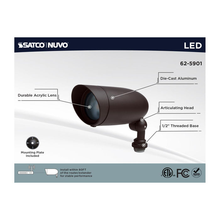 SATCO/NUVO 6W LED Landscape Floodlight RGB And 2700K-5000K Tunable White Bronze (62-5901)