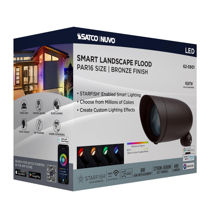 SATCO/NUVO 6W LED Landscape Floodlight RGB And 2700K-5000K Tunable White Bronze (62-5901)