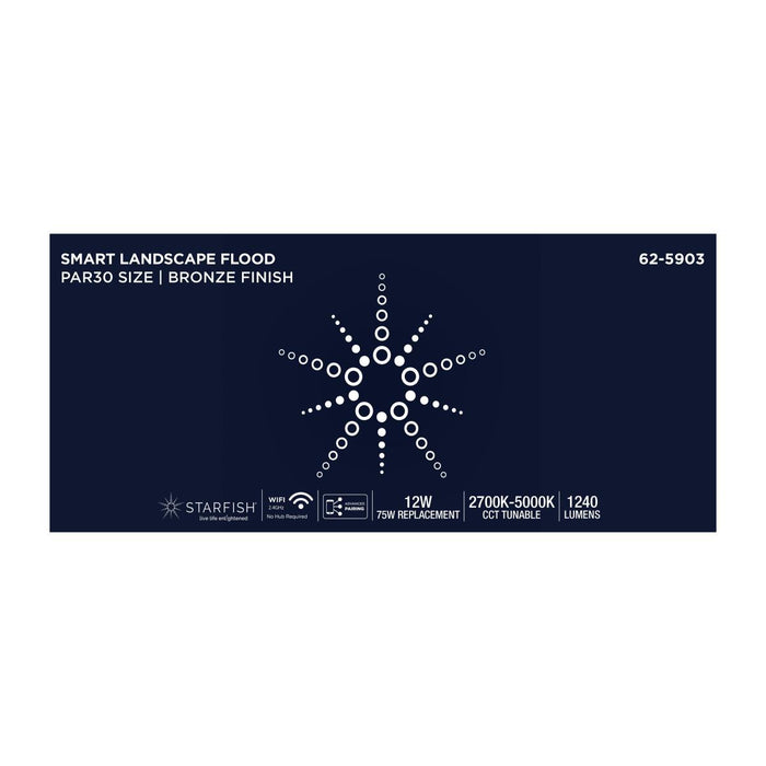 SATCO/NUVO 12W LED Landscape Floodlight RGB And 2700K-5000K Tunable White PAR30 Bronze (62-5903)