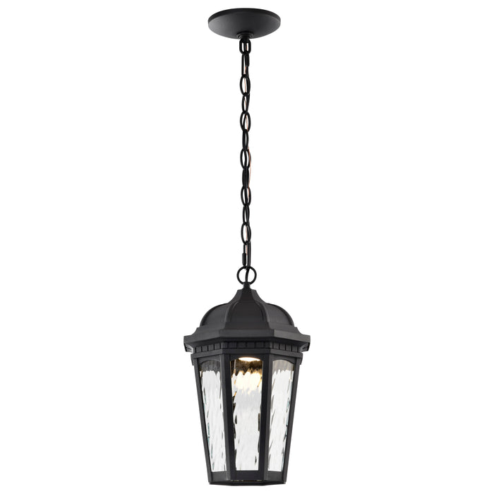 SATCO/NUVO East River Collection 1-Light Outdoor Hanging Fixture LED Smart - Starfish RGBTW CCT Selectable Matte Black Clear Water Glass (62-5944)