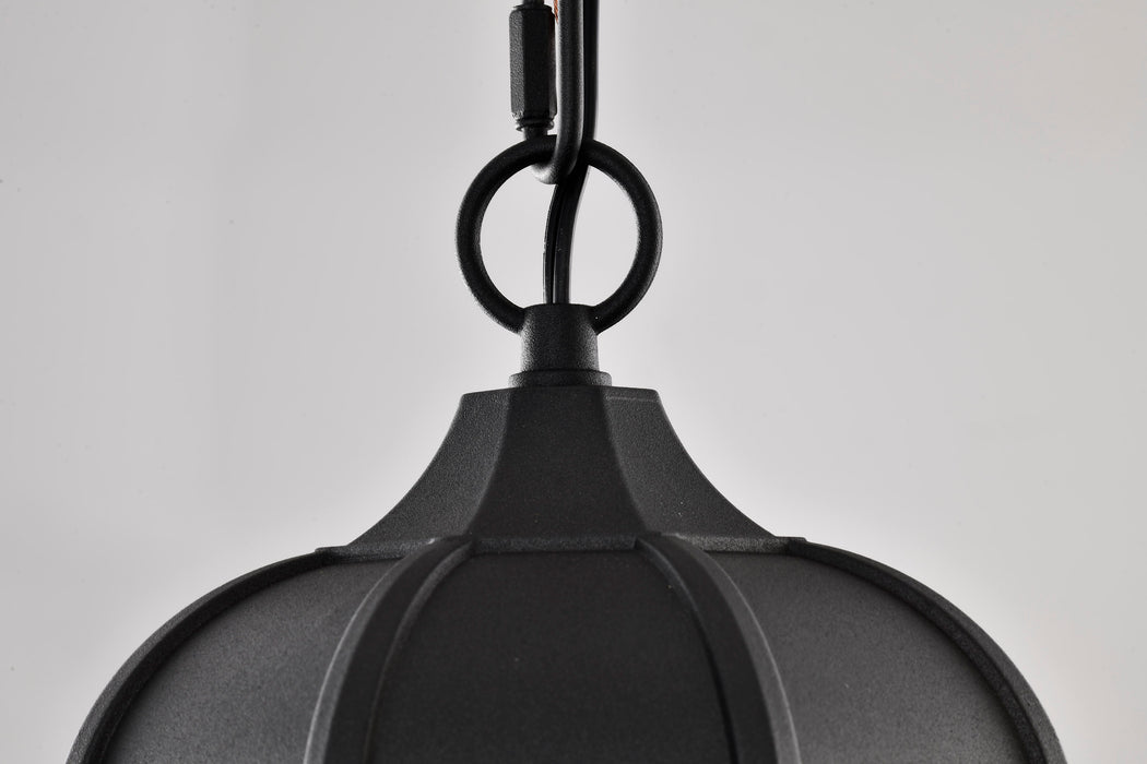 SATCO/NUVO East River Collection 1-Light Outdoor Hanging Fixture LED Smart - Starfish RGBTW CCT Selectable Matte Black Clear Water Glass (62-5944)