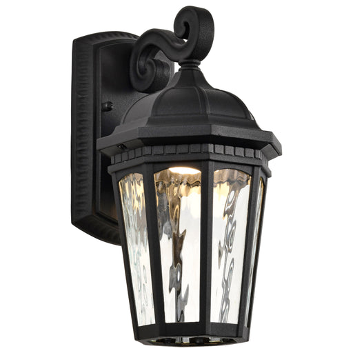 SATCO/NUVO East River Collection 1-Light Outdoor Small Wall Fixture LED Smart - Starfish RGBTW CCT Selectable Matte Black Clear Water Glass (62-5945)