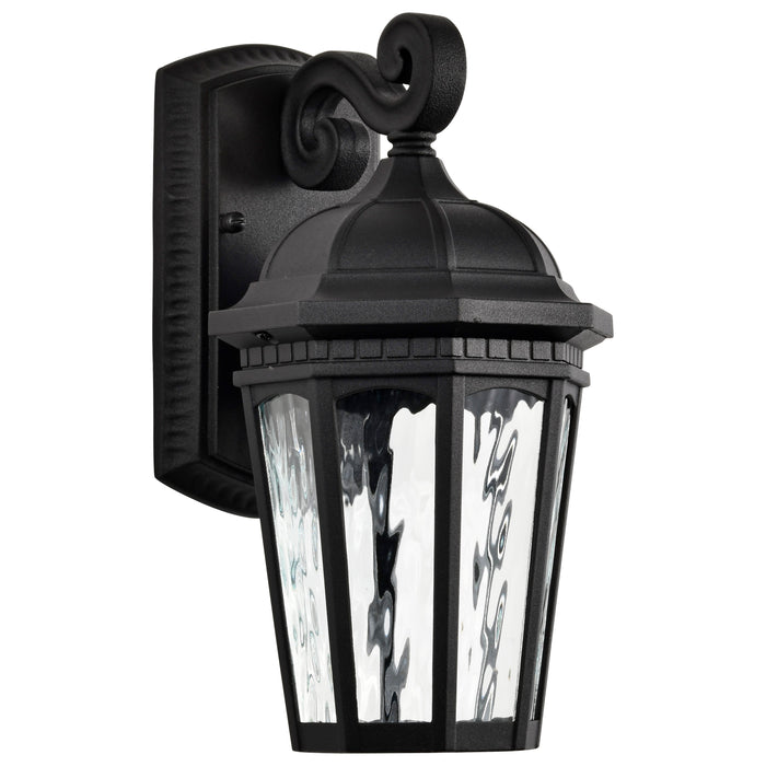 SATCO/NUVO East River Collection 1-Light Outdoor Small Wall Fixture LED Smart - Starfish RGBTW CCT Selectable Matte Black Clear Water Glass (62-5945)
