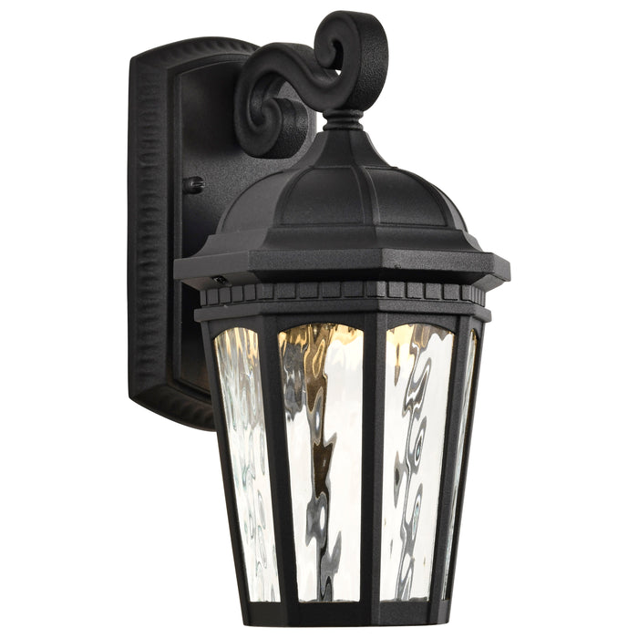 SATCO/NUVO East River Collection 1-Light Outdoor Small Wall Fixture LED Smart - Starfish RGBTW CCT Selectable Matte Black Clear Water Glass (62-5945)