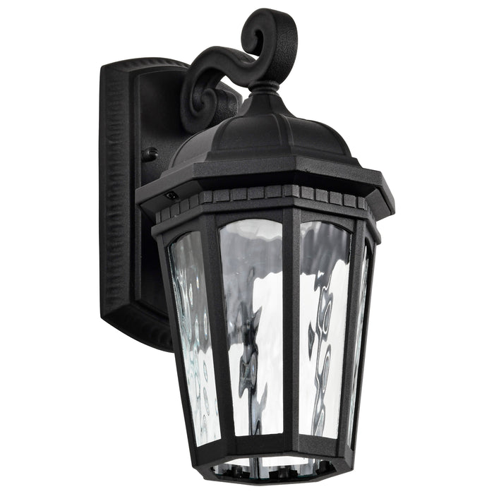 SATCO/NUVO East River Collection 1-Light Outdoor Small Wall Fixture LED Smart - Starfish RGBTW CCT Selectable Matte Black Clear Water Glass (62-5945)