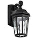 SATCO/NUVO East River Collection 1-Light Outdoor Small Wall Fixture LED Smart - Starfish RGBTW CCT Selectable Matte Black Clear Water Glass (62-5945)
