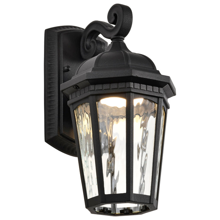SATCO/NUVO East River Collection 1-Light Outdoor Small Wall Fixture LED Smart - Starfish RGBTW CCT Selectable Matte Black Clear Water Glass (62-5945)
