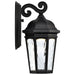 SATCO/NUVO East River Collection 1-Light Outdoor Small Wall Fixture LED Smart - Starfish RGBTW CCT Selectable Matte Black Clear Water Glass (62-5945)