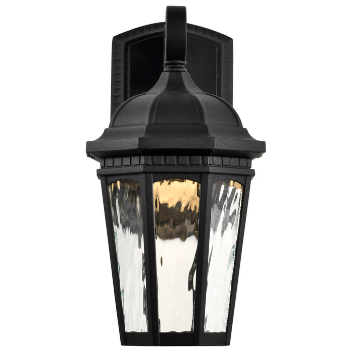SATCO/NUVO East River Collection 1-Light Outdoor Small Wall Fixture LED Smart - Starfish RGBTW CCT Selectable Matte Black Clear Water Glass (62-5945)