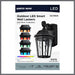 SATCO/NUVO East River Collection 1-Light Outdoor Small Wall Fixture LED Smart - Starfish RGBTW CCT Selectable Matte Black Clear Water Glass (62-5945)