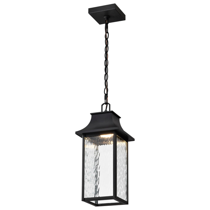 SATCO/NUVO Austen Collection 1-Light Outdoor Hanging Fixture LED Smart - Starfish RGBTW CCT Selectable Matte Black Clear Water Glass (62-5996)