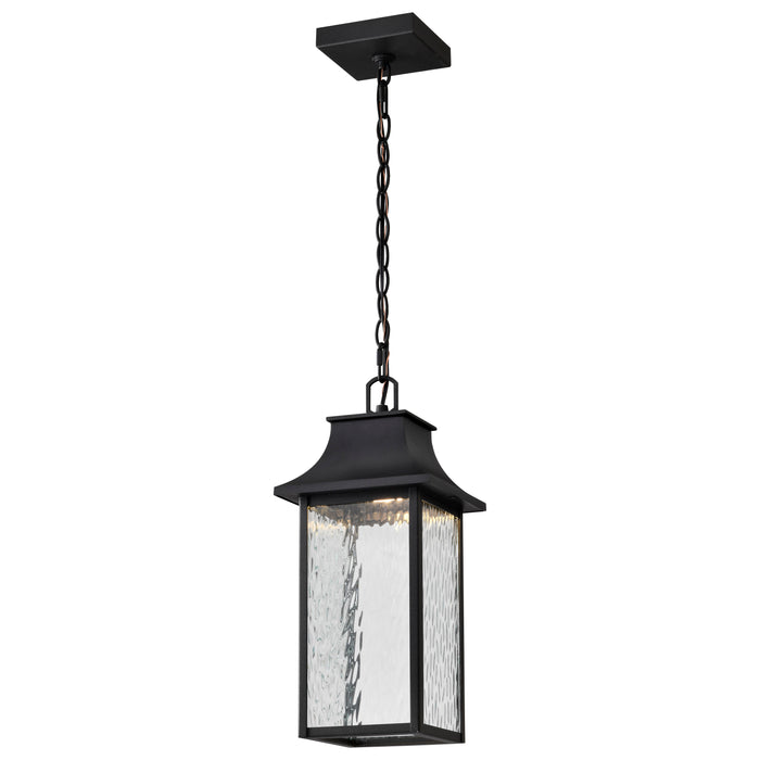 SATCO/NUVO Austen Collection 1-Light Outdoor Hanging Fixture LED Smart - Starfish RGBTW CCT Selectable Matte Black Clear Water Glass (62-5996)