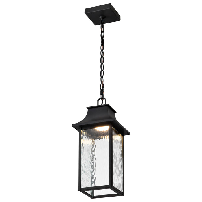 SATCO/NUVO Austen Collection 1-Light Outdoor Hanging Fixture LED Smart - Starfish RGBTW CCT Selectable Matte Black Clear Water Glass (62-5996)