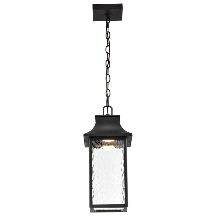 SATCO/NUVO Austen Collection 1-Light Outdoor Hanging Fixture LED Smart - Starfish RGBTW CCT Selectable Matte Black Clear Water Glass (62-5996)