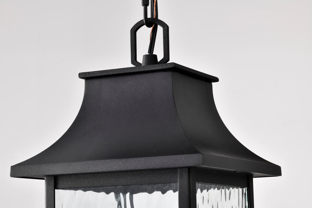 SATCO/NUVO Austen Collection 1-Light Outdoor Hanging Fixture LED Smart - Starfish RGBTW CCT Selectable Matte Black Clear Water Glass (62-5996)