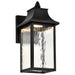 SATCO/NUVO Austen Collection 1-Light Outdoor Small Wall Fixture LED Smart - Starfish RGBTW CCT Selectable Matte Black Clear Water Glass (62-5997)