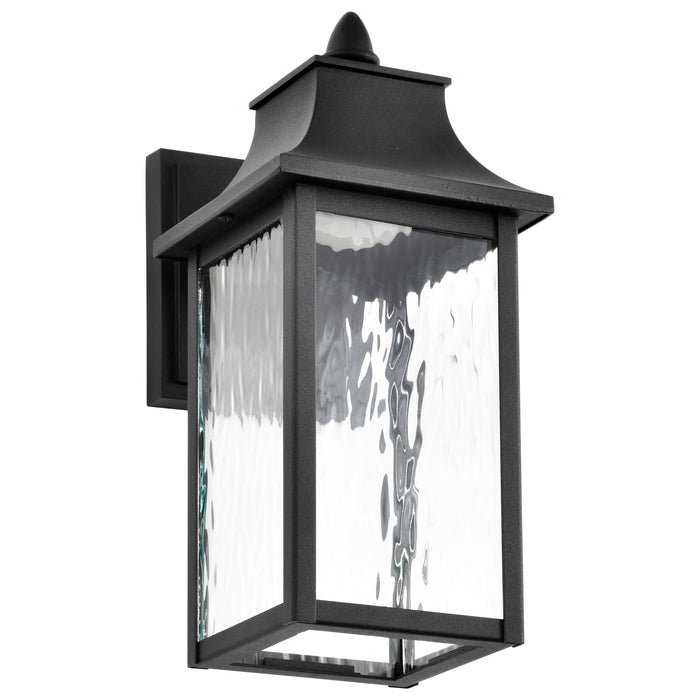 SATCO/NUVO Austen Collection 1-Light Outdoor Small Wall Fixture LED Smart - Starfish RGBTW CCT Selectable Matte Black Clear Water Glass (62-5997)