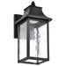 SATCO/NUVO Austen Collection 1-Light Outdoor Small Wall Fixture LED Smart - Starfish RGBTW CCT Selectable Matte Black Clear Water Glass (62-5997)