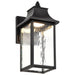 SATCO/NUVO Austen Collection 1-Light Outdoor Small Wall Fixture LED Smart - Starfish RGBTW CCT Selectable Matte Black Clear Water Glass (62-5997)