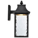 SATCO/NUVO Austen Collection 1-Light Outdoor Small Wall Fixture LED Smart - Starfish RGBTW CCT Selectable Matte Black Clear Water Glass (62-5997)