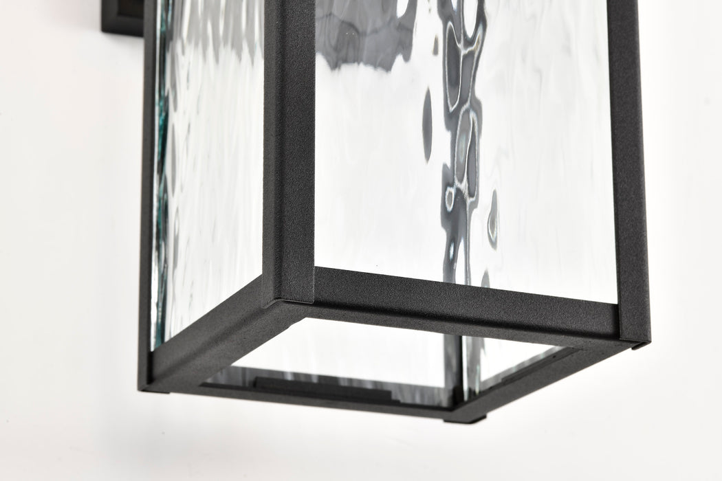 SATCO/NUVO Austen Collection 1-Light Outdoor Small Wall Fixture LED Smart - Starfish RGBTW CCT Selectable Matte Black Clear Water Glass (62-5997)