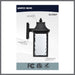SATCO/NUVO Austen Collection 1-Light Outdoor Small Wall Fixture LED Smart - Starfish RGBTW CCT Selectable Matte Black Clear Water Glass (62-5997)