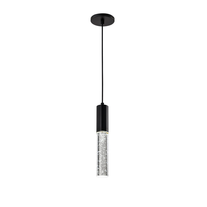 SATCO/NUVO Lacey 2 Inch LED Mini Pendant RGB/Tunable White Starfish Enabled Matte Black With K9 Bubble Crystal (62-6001)