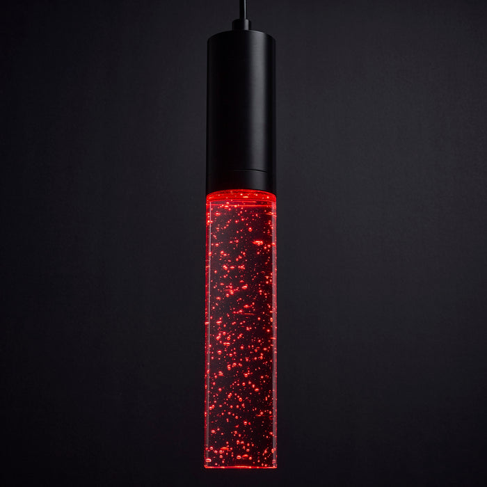 SATCO/NUVO Lacey 2 Inch LED Mini Pendant RGB/Tunable White Starfish Enabled Matte Black With K9 Bubble Crystal (62-6001)