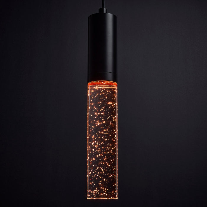 SATCO/NUVO Lacey 2 Inch LED Mini Pendant RGB/Tunable White Starfish Enabled Matte Black With K9 Bubble Crystal (62-6001)