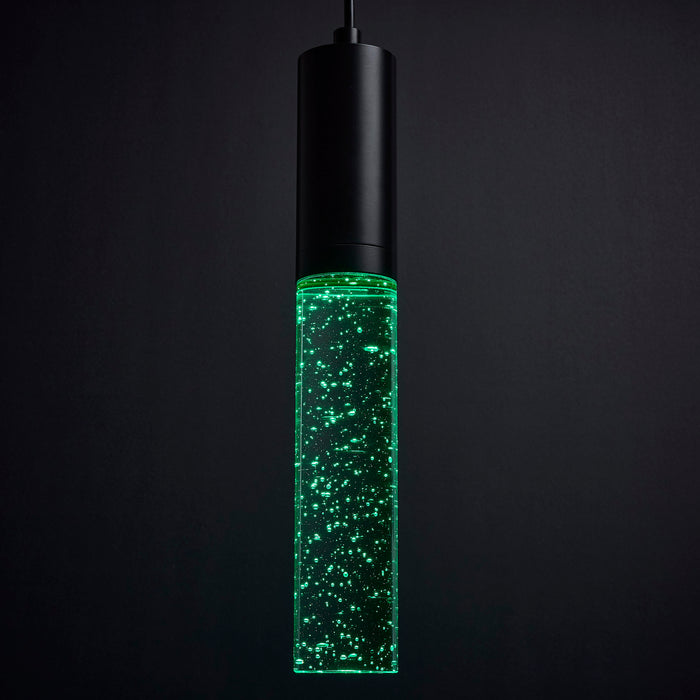 SATCO/NUVO Lacey 2 Inch LED Mini Pendant RGB/Tunable White Starfish Enabled Matte Black With K9 Bubble Crystal (62-6001)