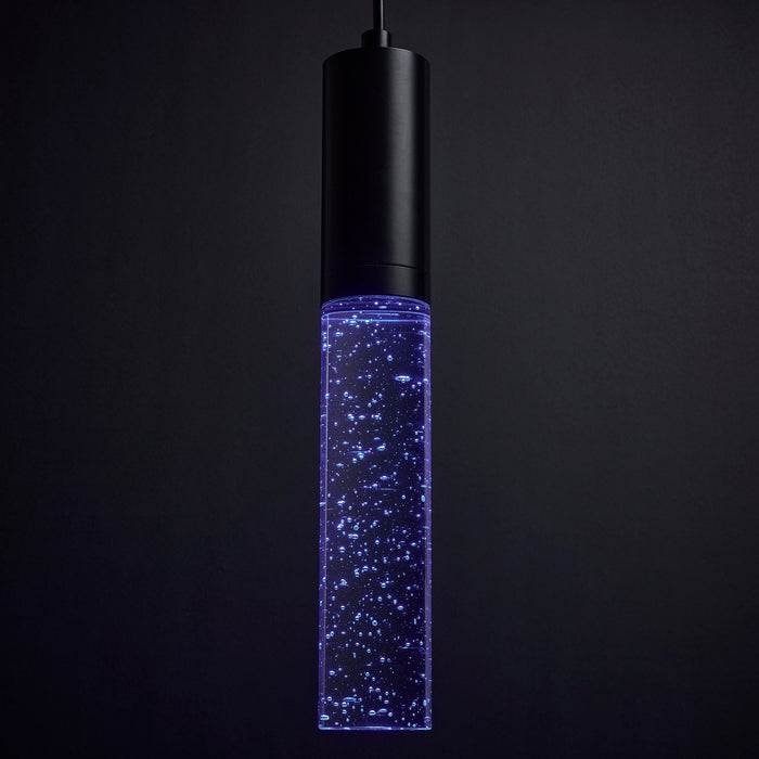 SATCO/NUVO Lacey 2 Inch LED Mini Pendant RGB/Tunable White Starfish Enabled Matte Black With K9 Bubble Crystal (62-6001)