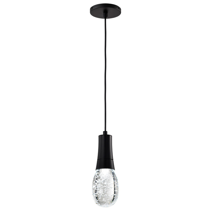 SATCO/NUVO Lacey 4 Inch LED Pendant RGB/Tunable White Starfish Enabled Matte Black With K9 Bubble Crystal (62-6002)
