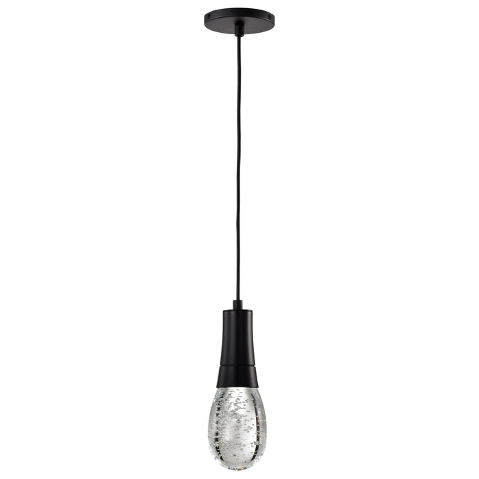 SATCO/NUVO Lacey 4 Inch LED Pendant RGB/Tunable White Starfish Enabled Matte Black With K9 Bubble Crystal (62-6002)