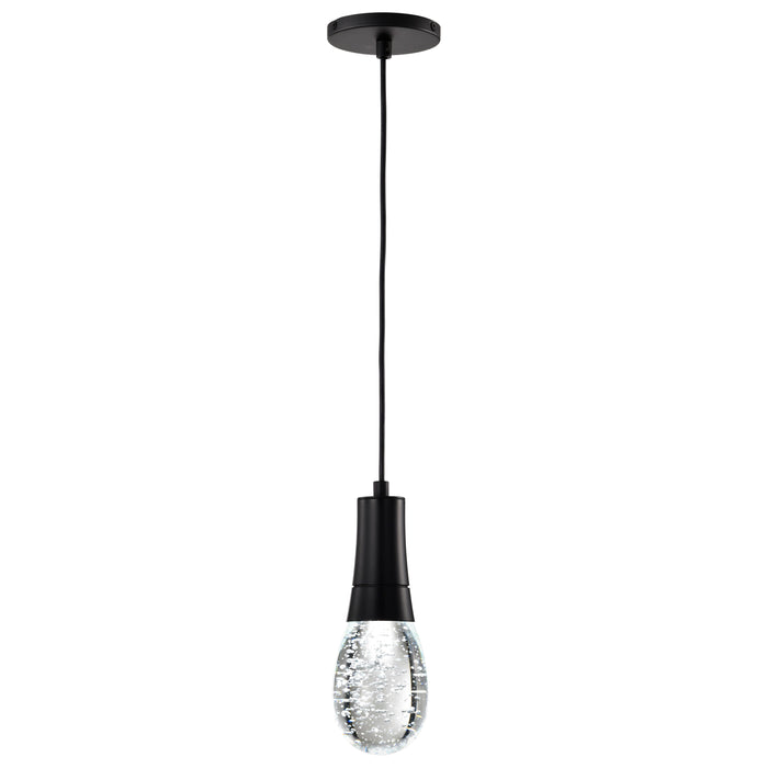 SATCO/NUVO Lacey 4 Inch LED Pendant RGB/Tunable White Starfish Enabled Matte Black With K9 Bubble Crystal (62-6002)