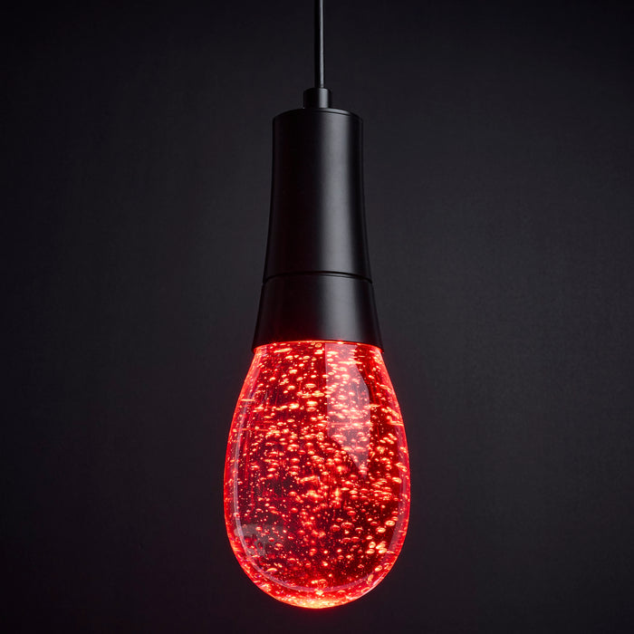 SATCO/NUVO Lacey 4 Inch LED Pendant RGB/Tunable White Starfish Enabled Matte Black With K9 Bubble Crystal (62-6002)