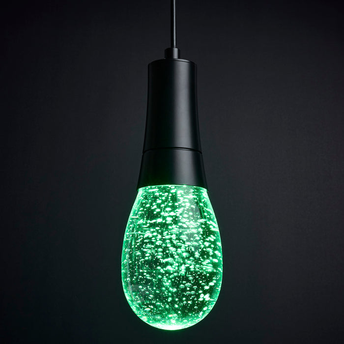 SATCO/NUVO Lacey 4 Inch LED Pendant RGB/Tunable White Starfish Enabled Matte Black With K9 Bubble Crystal (62-6002)